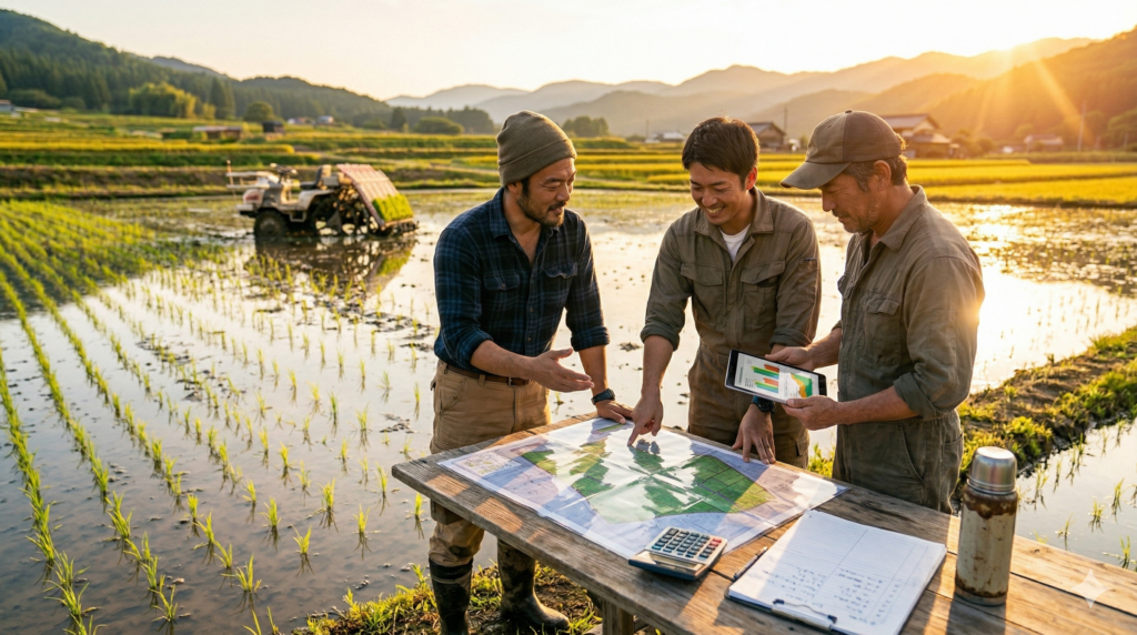 農業を営む3人の男性