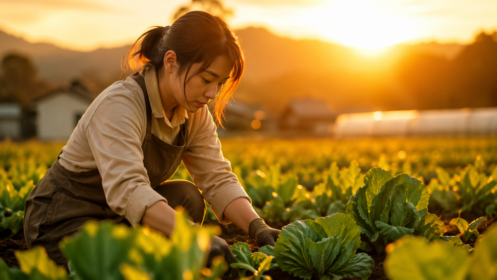 農業に真剣な女性