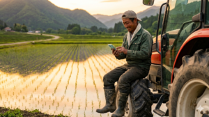 スマホで調べる農家