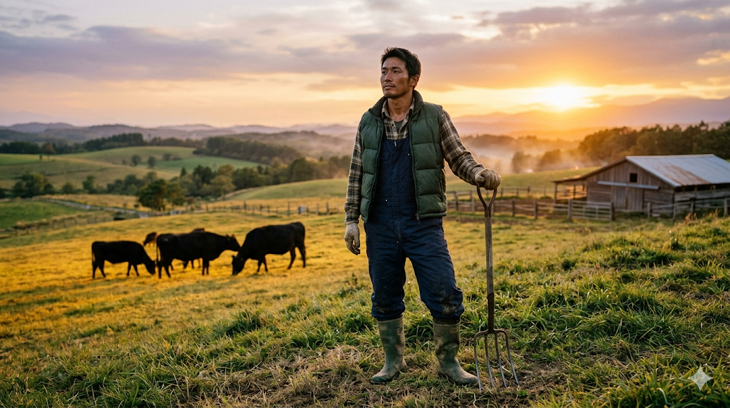 酪農に前向きな男性
