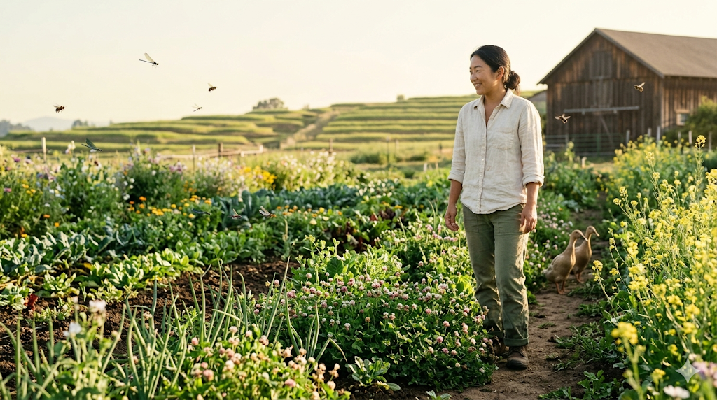 生態系との共生に前向きな女性