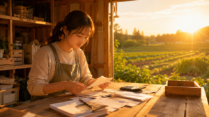 田舎の温かな作業風景