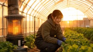 温かな光の中で育つ植物