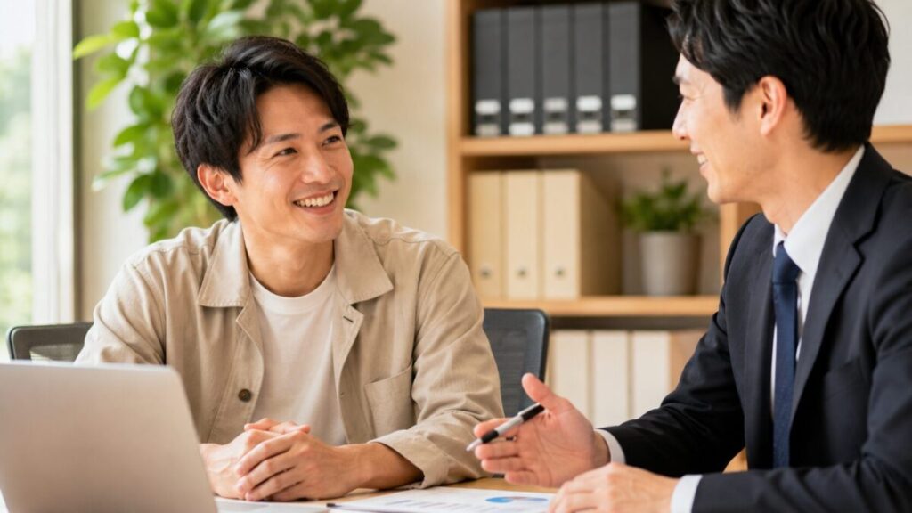 オフィスでのフレンドリーな会話