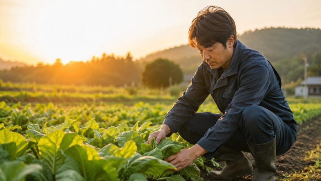 農業に従事する男性