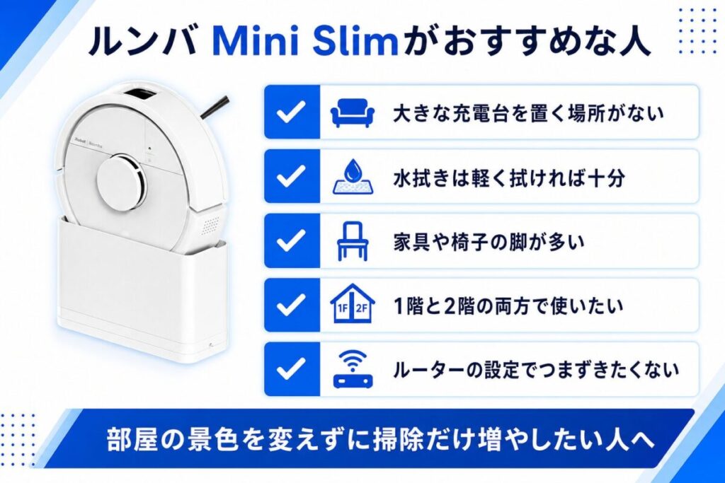 ルンバ Mini Slimがおすすめの人わかる図解